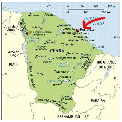 Mapa do estado de Ceara.