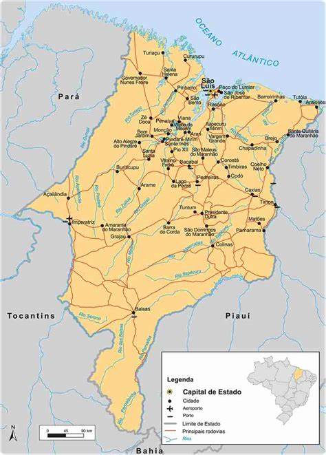  Mapa do estado do Maranhão.